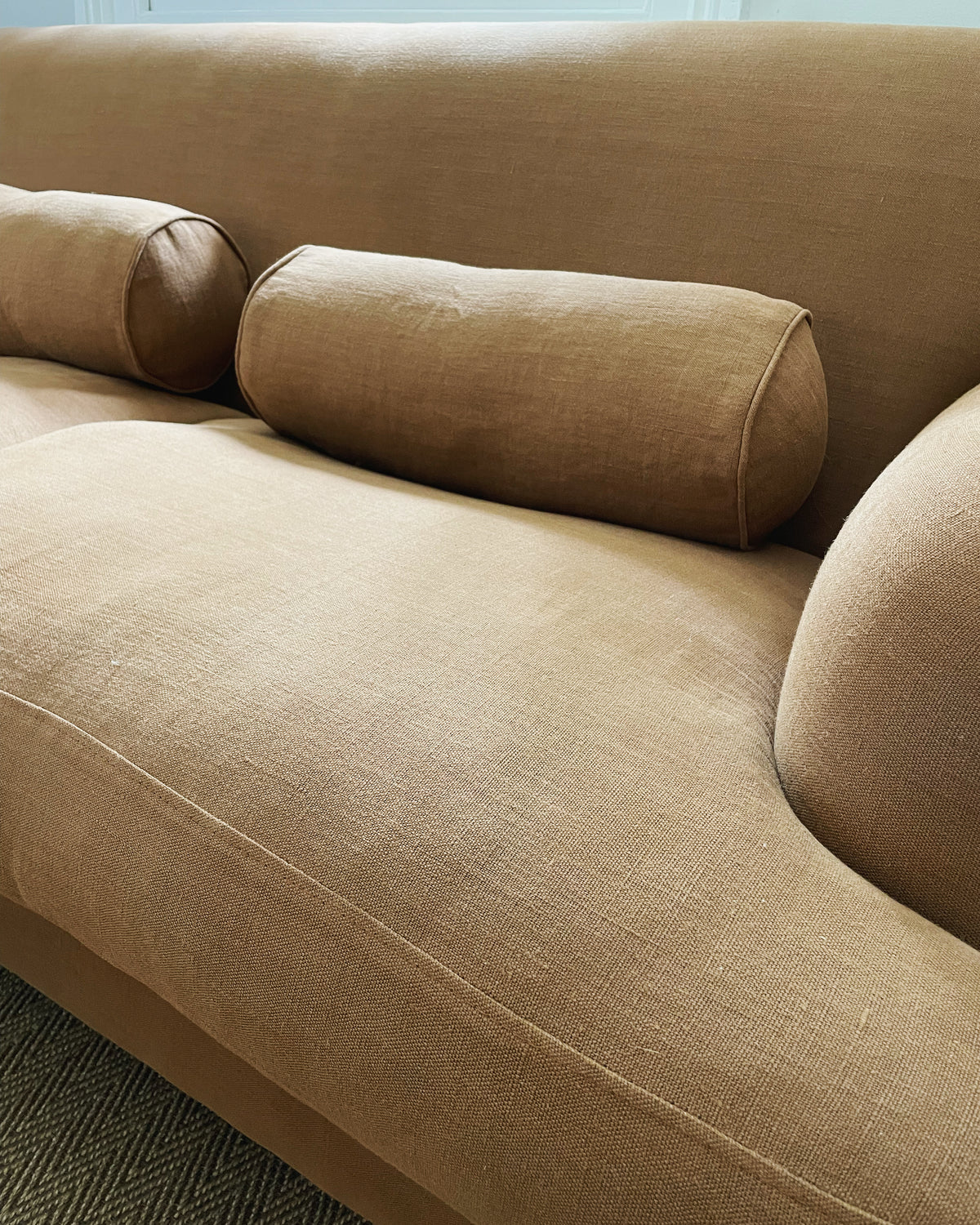 Bolster in Copper Linen
