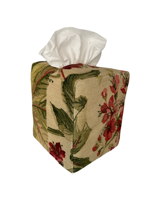 Square Tissue Box Cover - Chestnut Flower