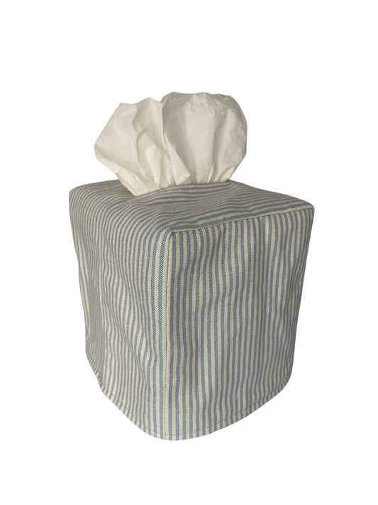 Square Tissue Box Cover - Striped Cotton