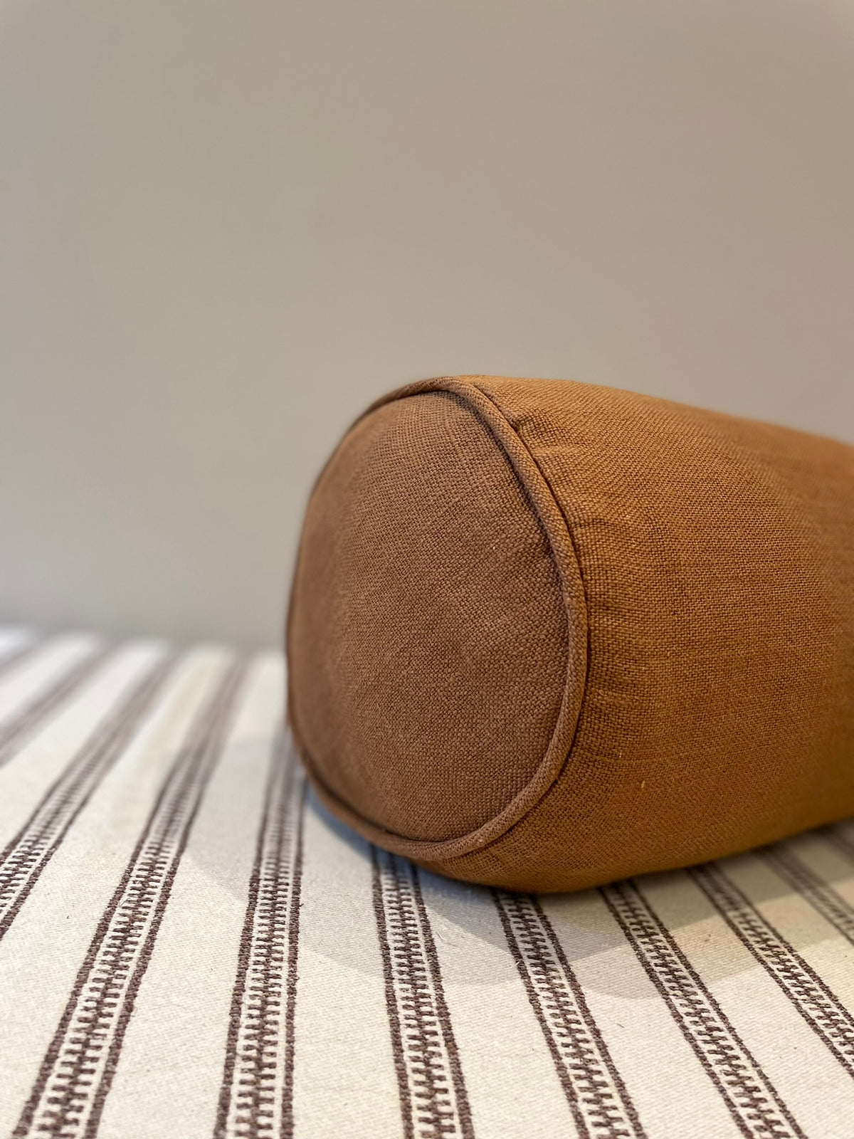 Bolster in Copper Linen